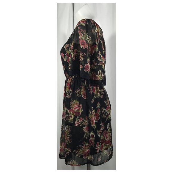 50% OFF Xhilaration Dress Floral Sheer Pockets - Picture 2 of 6